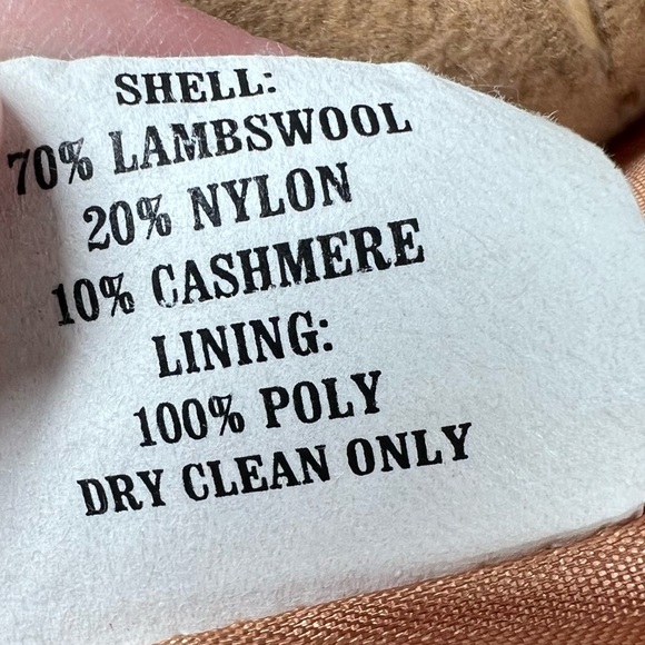 Vintage KRISTEN BLAKE Camel Lamb’s Wool & Cashmere Blend Pea Coat Plus Size 12 - Picture 8 of 8